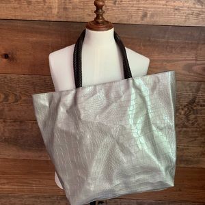 Neiman Marcus Champagne Color Mock Croc Tote